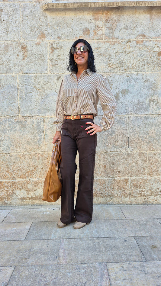 CAMISA RAYAS MOCHA
