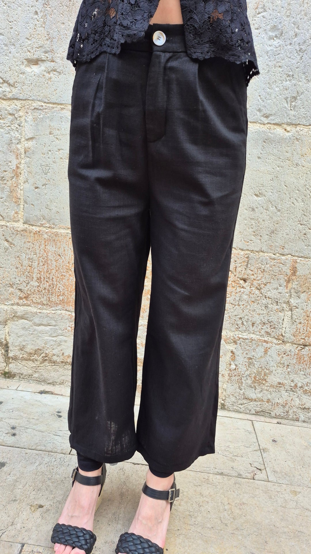 PANTALÓN LINO NEGRO