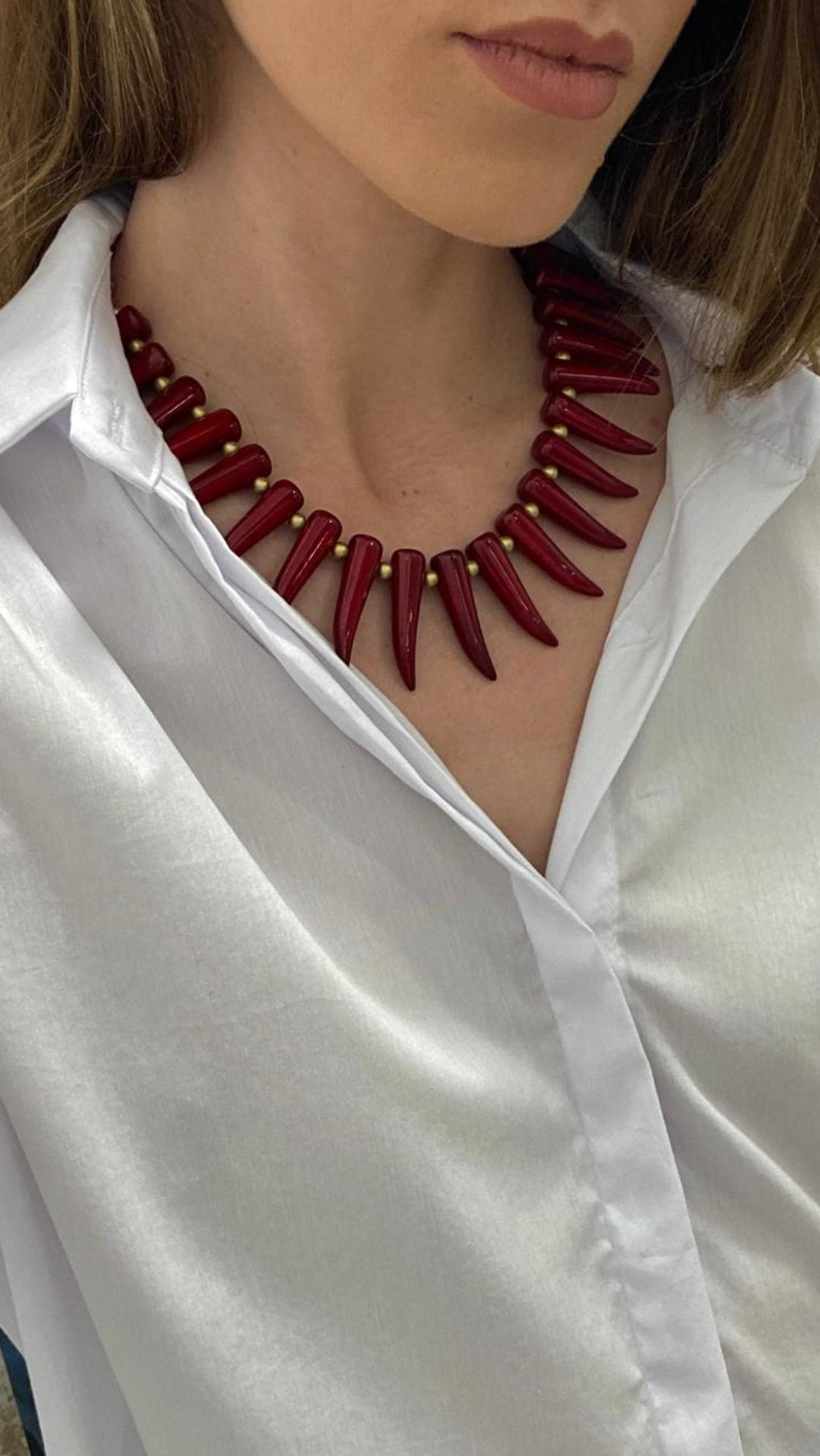 COLLAR COLMILLO GRANATE