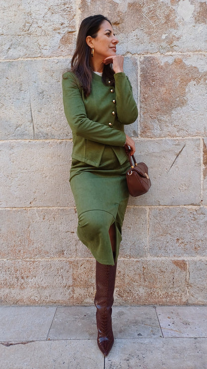 CHAQUETA  ANTELINA BOTONES DORADOS