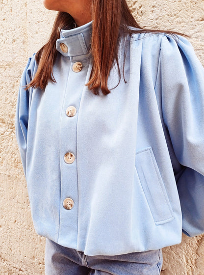 CHAQUETA ANTELINA CUELLO BOTON