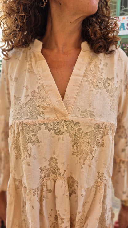 VESTIDO CORTO ENCAJE