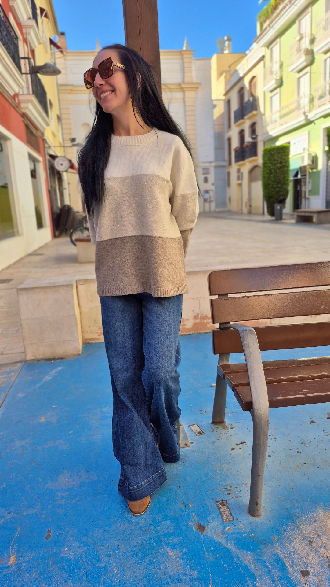 JERSEY TRICOLOR LENTEJUELAS