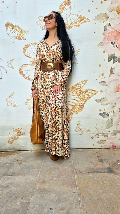 VESTIDO LARGO CARAMEL