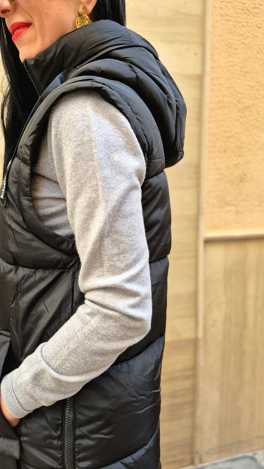 CHALECO LARGO ACOLCHADO