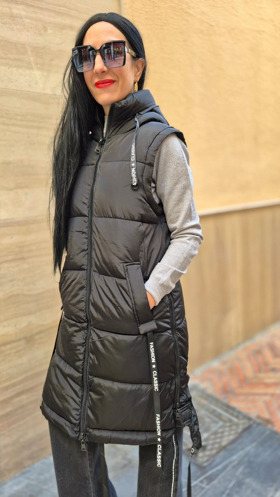 CHALECO LARGO ACOLCHADO