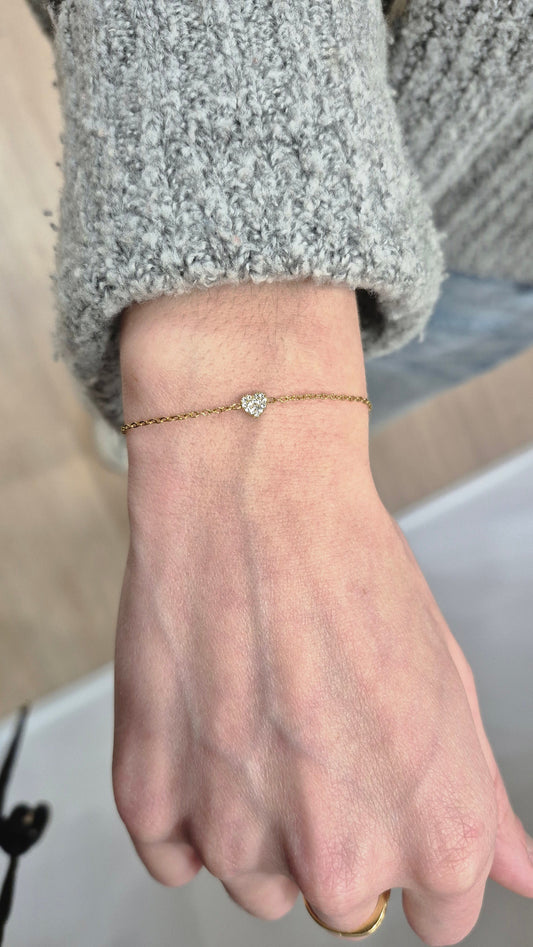 PULSERA CORAZON BRILLANTE