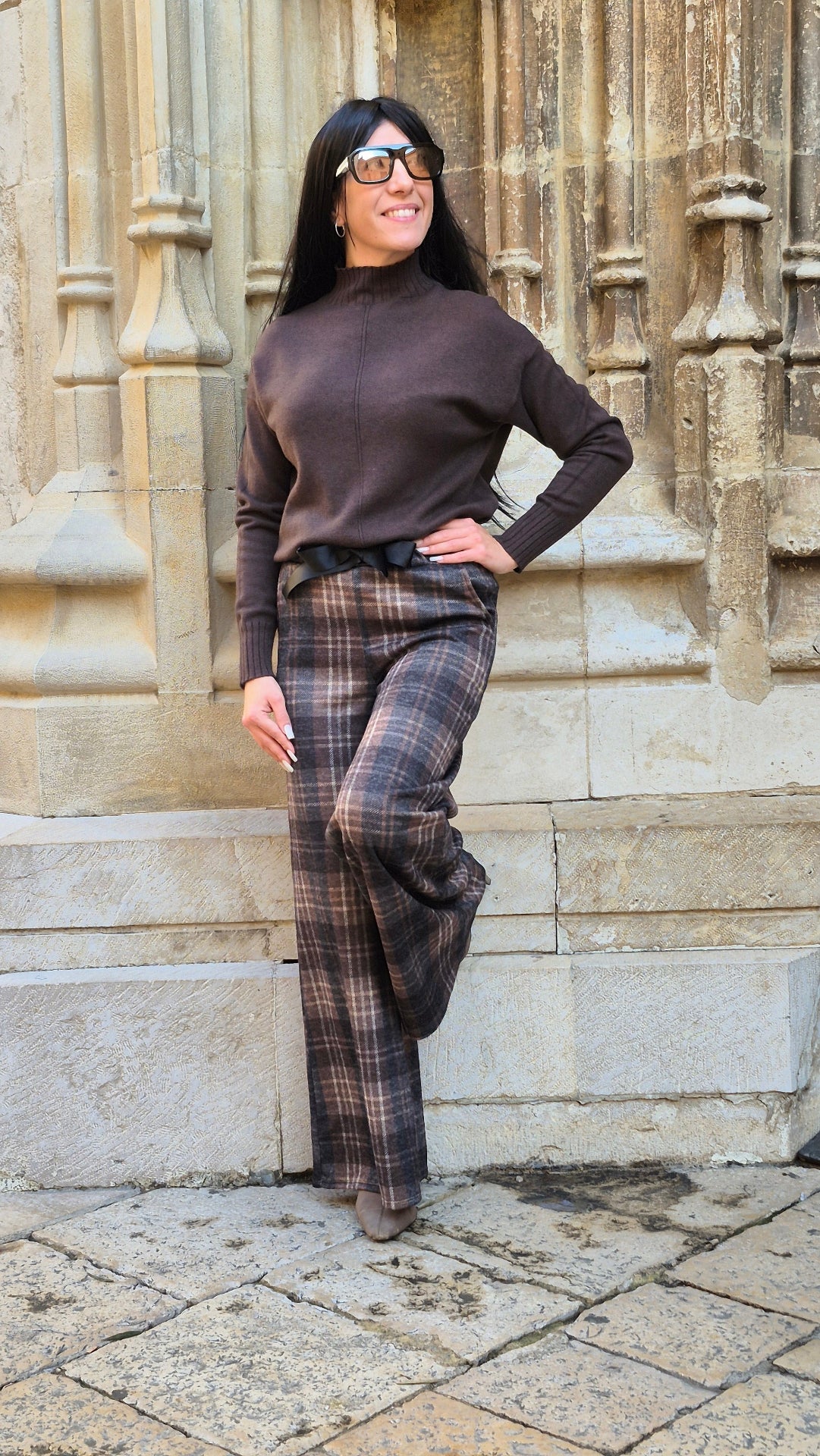PANTALON TARTAN LAZO CHOCO