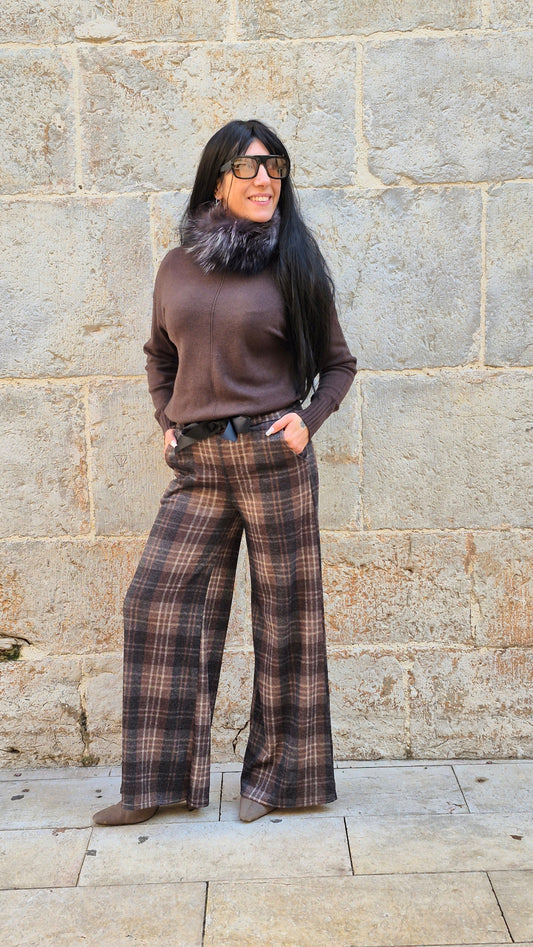 PANTALON TARTAN LAZO CHOCO