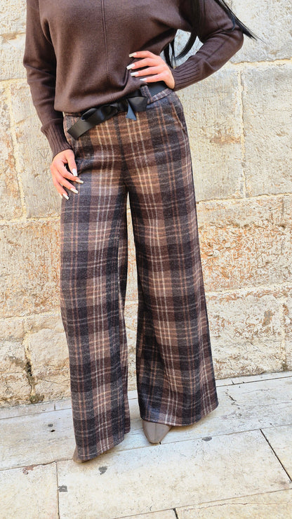 PANTALON TARTAN LAZO CHOCO