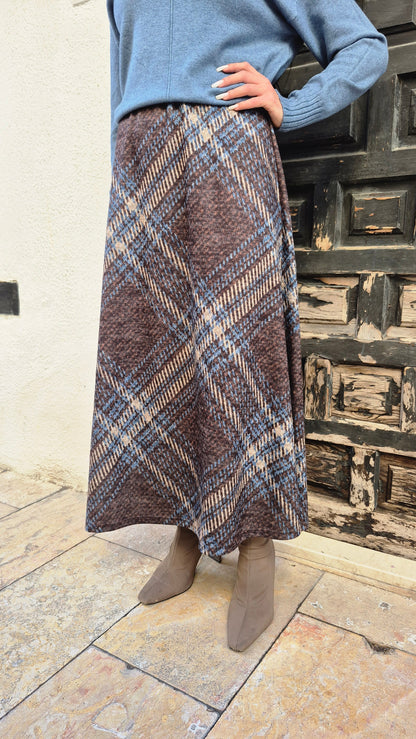 FALDA CUADROS AZUL