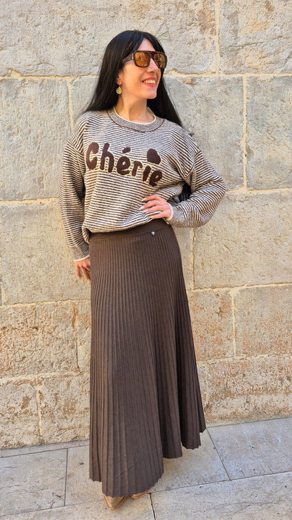 FALDA PUNTO CHOCO VELVET