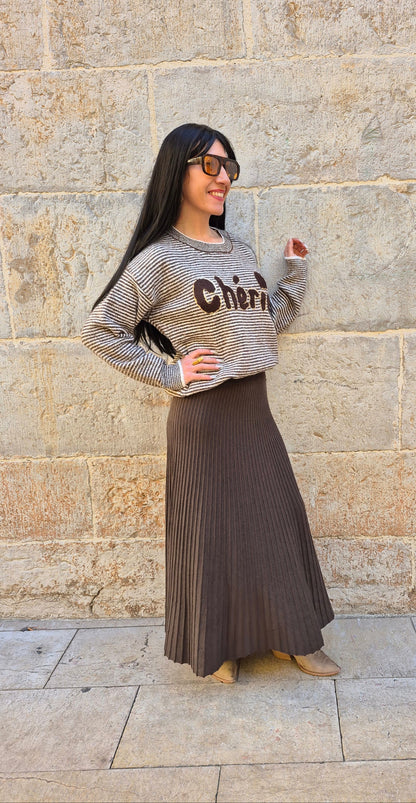 FALDA PUNTO CHOCO VELVET