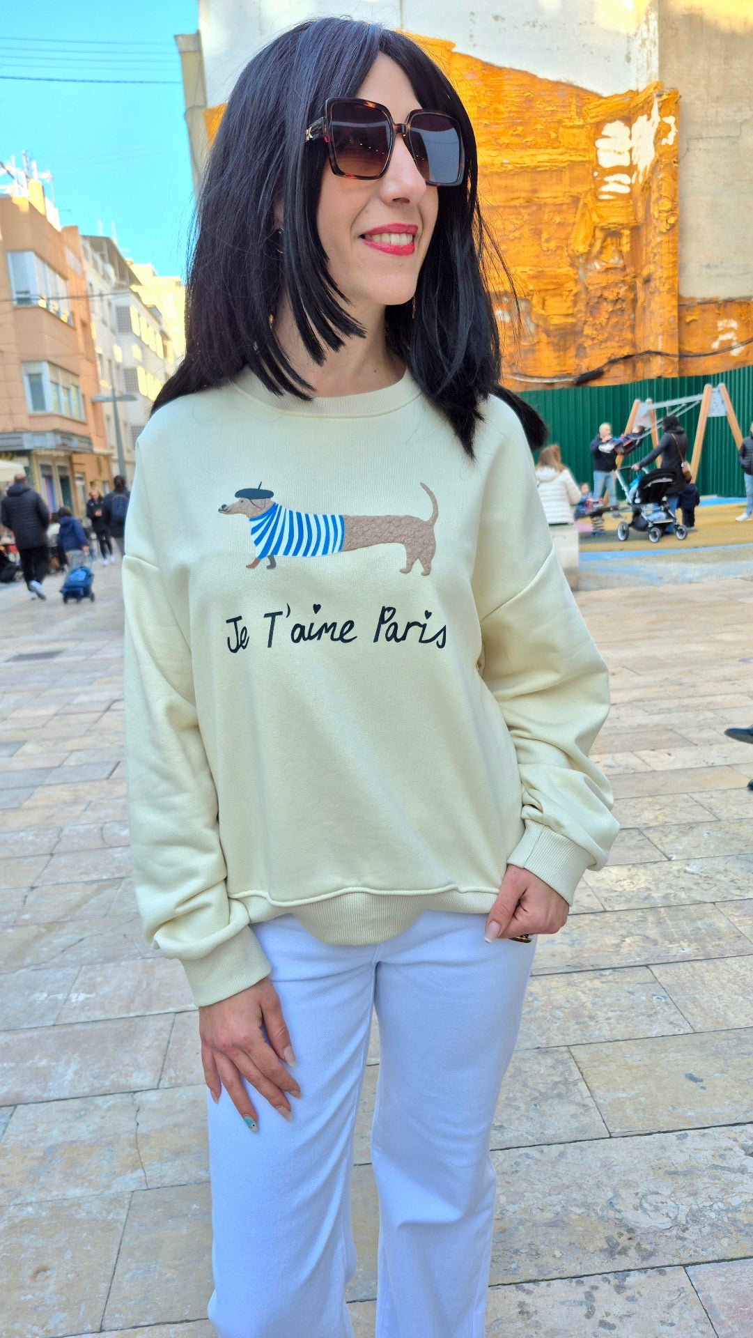 SUDADERA PERRITO (NEGRA Y BEIGE)