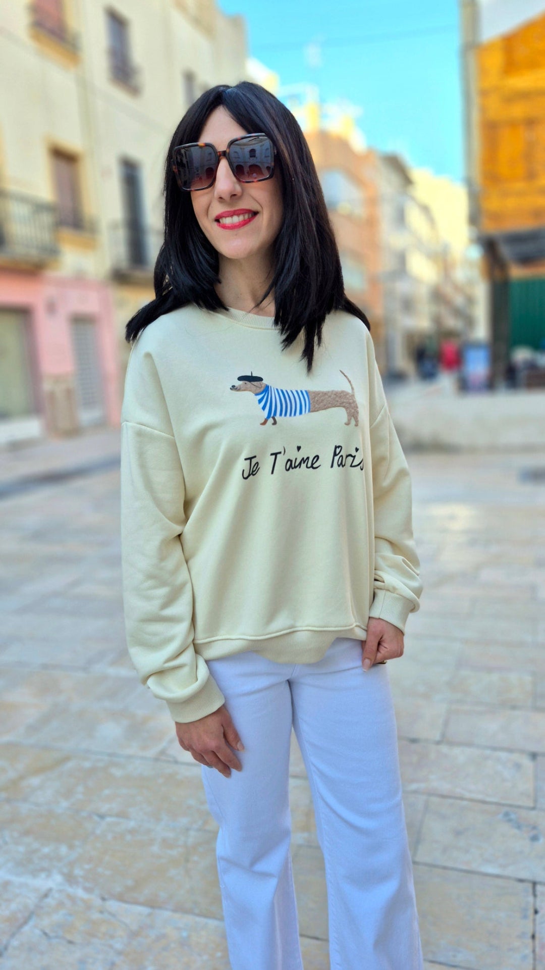 SUDADERA PERRITO (NEGRA Y BEIGE)