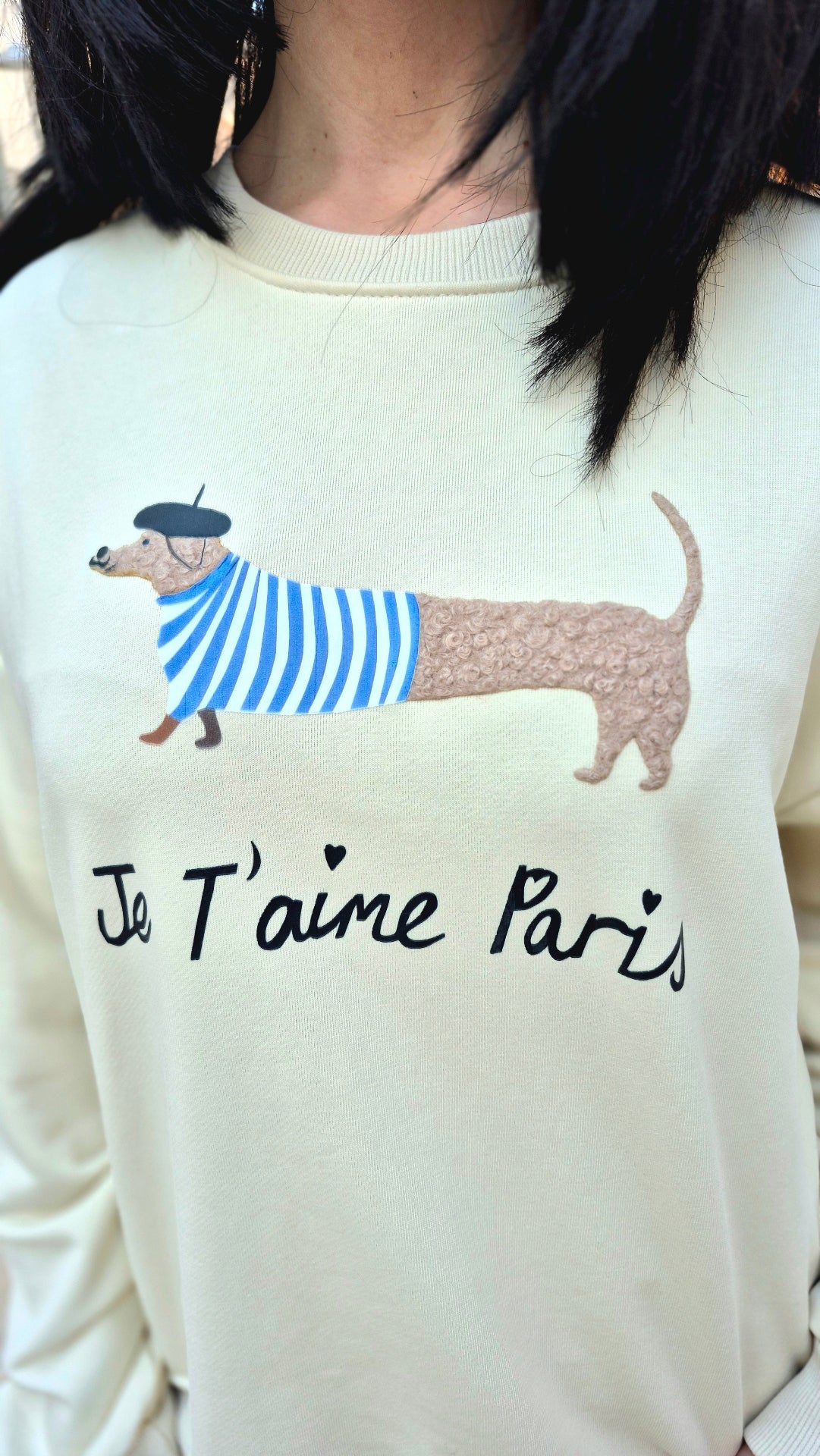 SUDADERA PERRITO (NEGRA Y BEIGE)