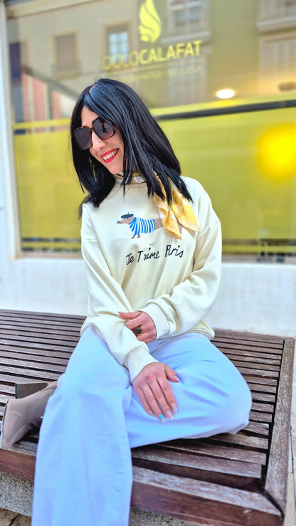 SUDADERA PERRITO (NEGRA Y BEIGE)