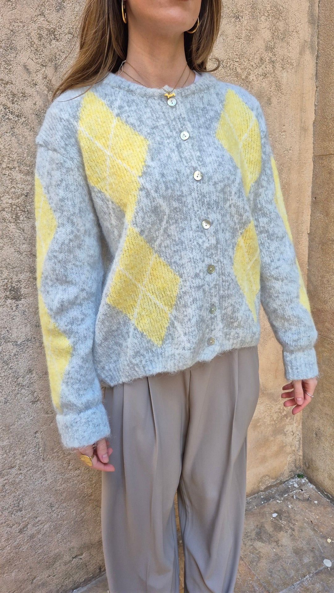 CHAQUETA COMBINADA ROMBOS