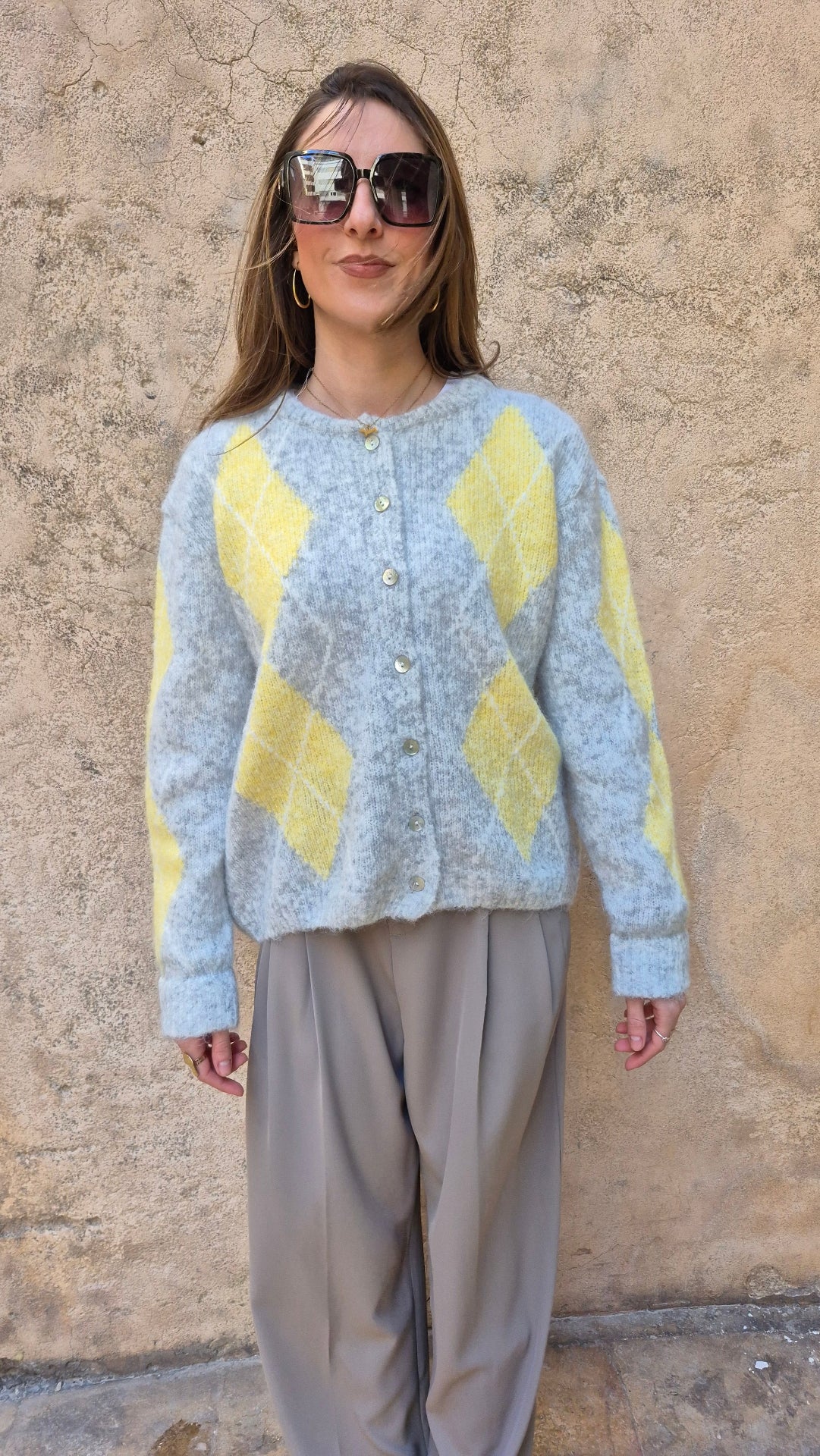 CHAQUETA COMBINADA ROMBOS