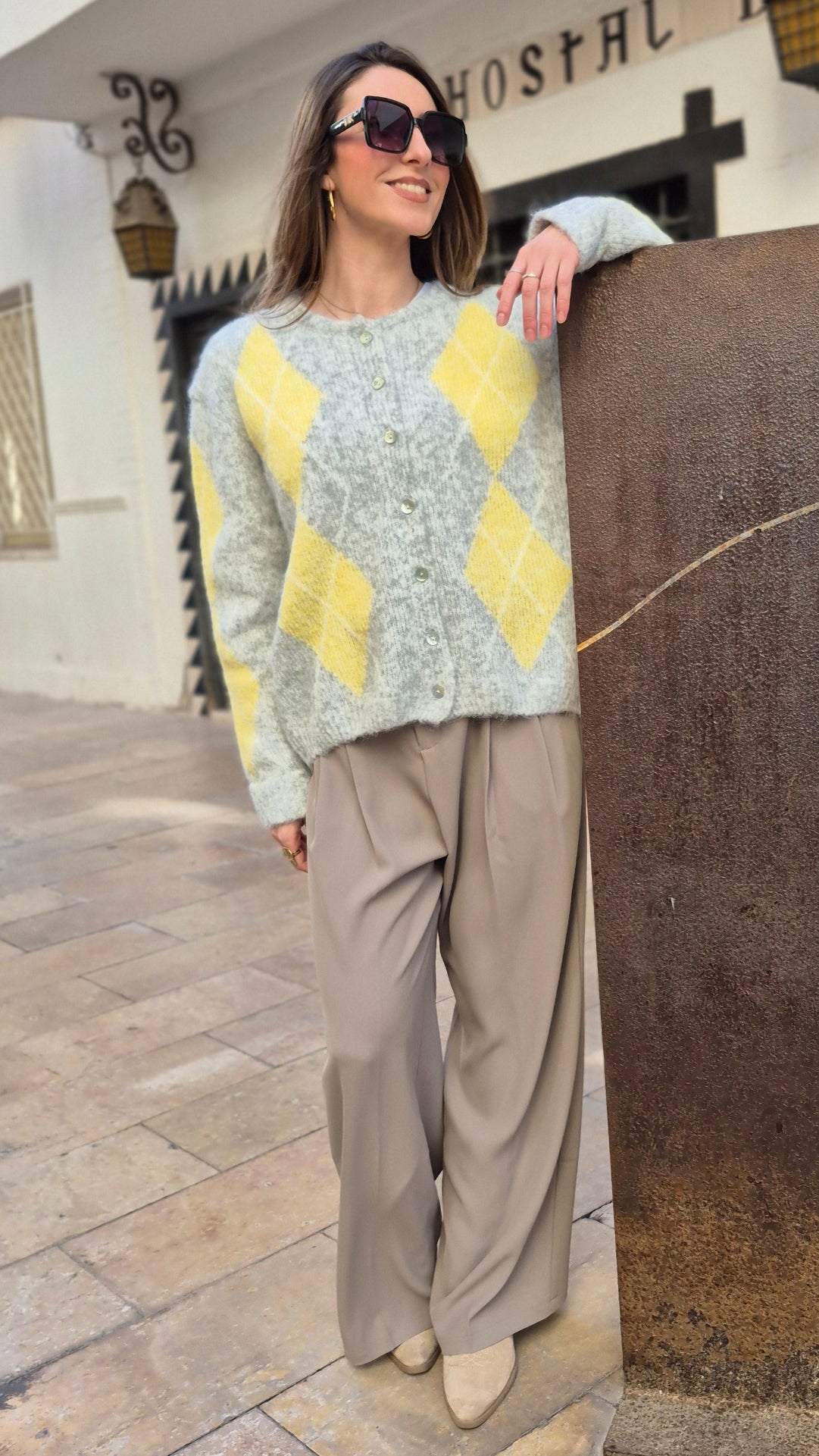 CHAQUETA COMBINADA ROMBOS