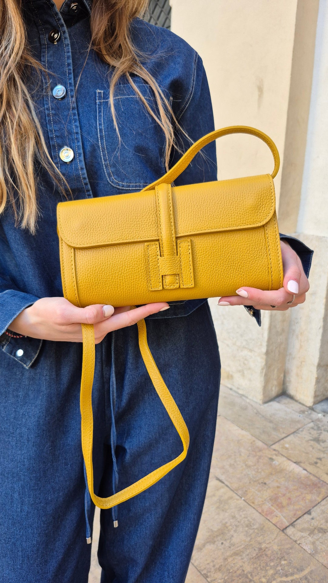 BOLSO DE PIEL MILANO MOSTAZA