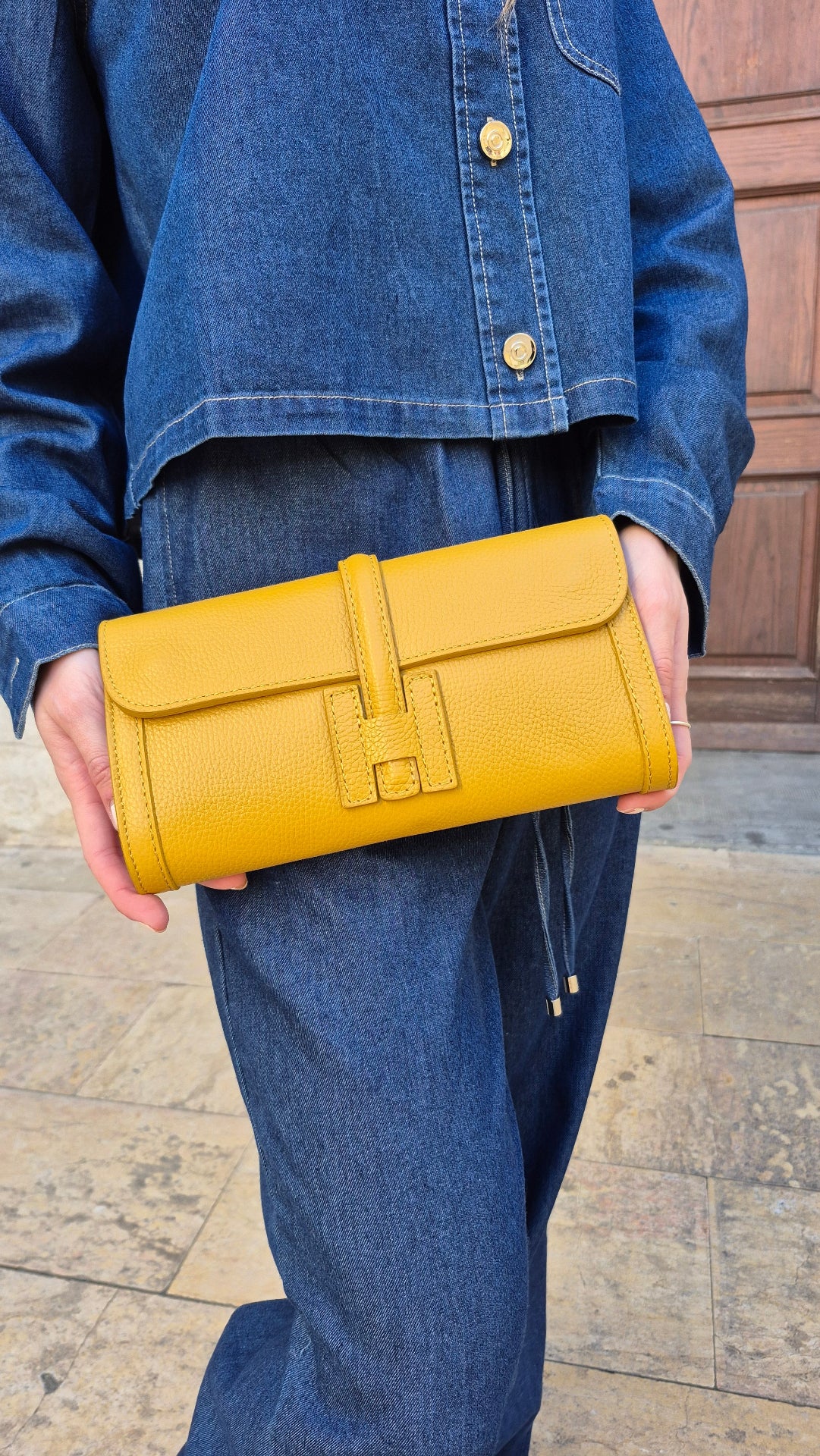 BOLSO DE PIEL MILANO MOSTAZA