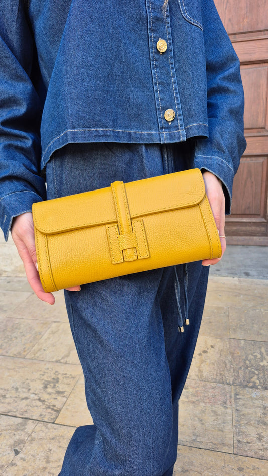 BOLSO DE PIEL MILANO MOSTAZA