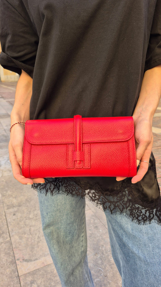 BOLSO DE PIEL MILANO ROJO