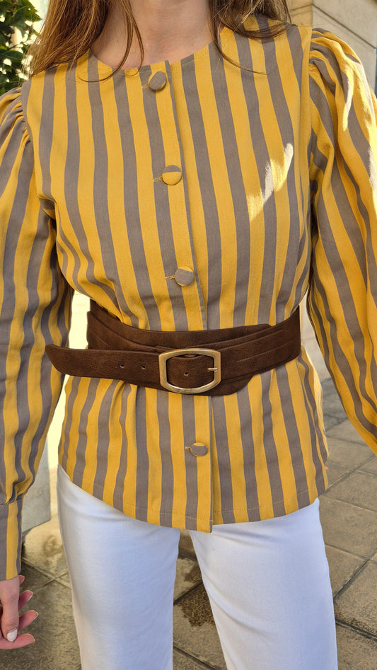 CINTURON ANCHO MARRON