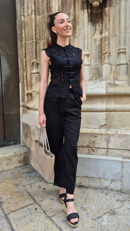 PANTALÓN LINO NEGRO