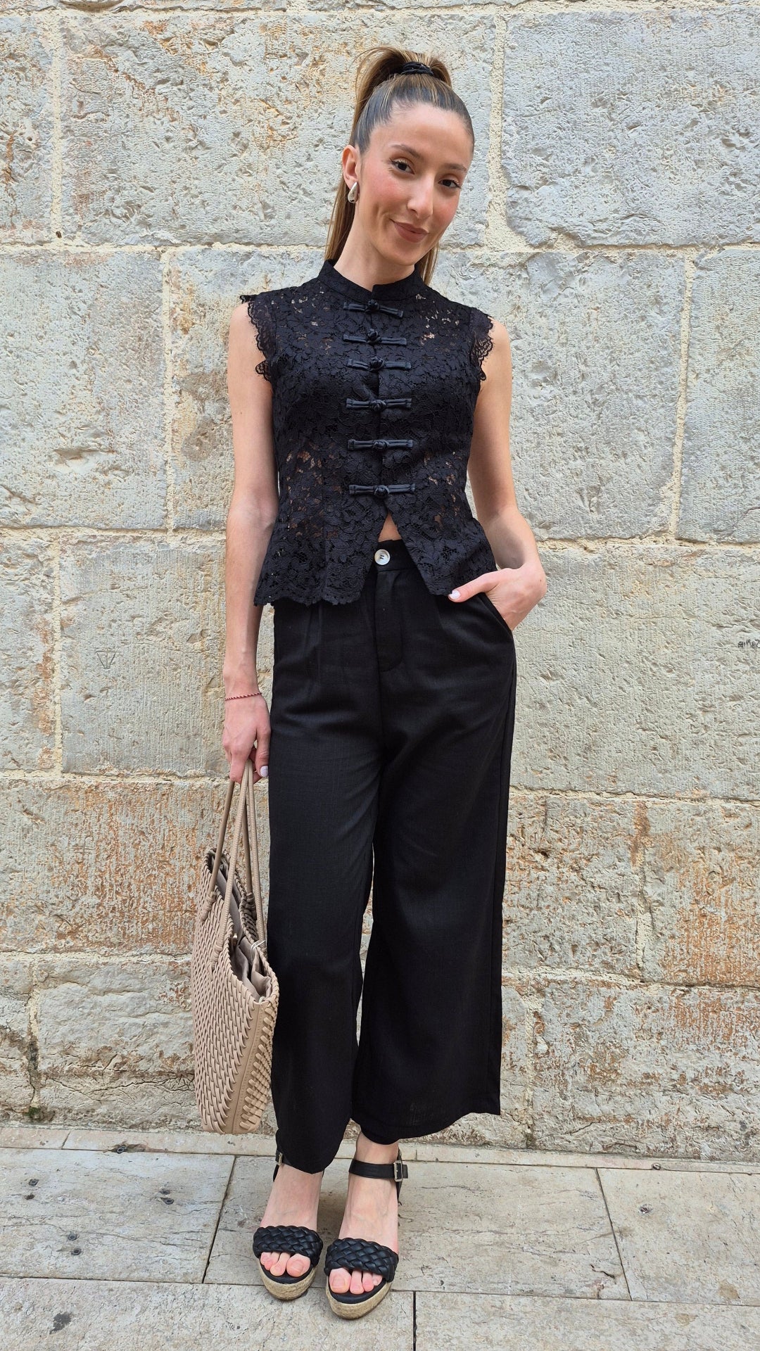 PANTALÓN LINO NEGRO