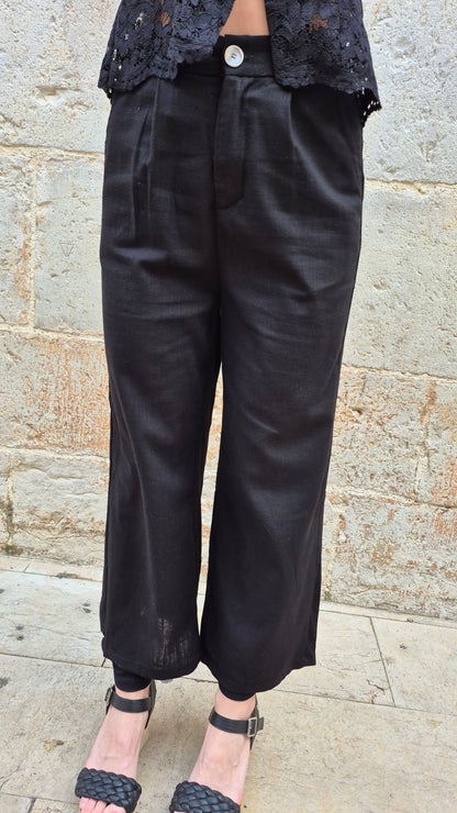 PANTALÓN LINO NEGRO
