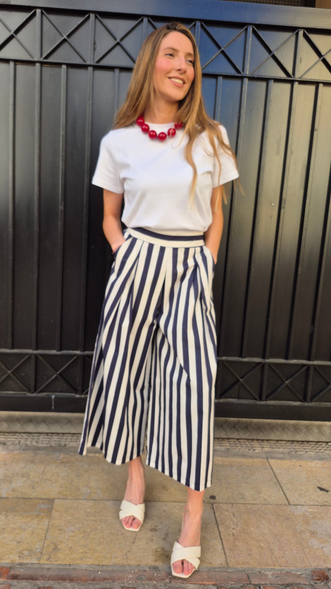 PANTALÓN RAYAS AZUL Y BLANCO