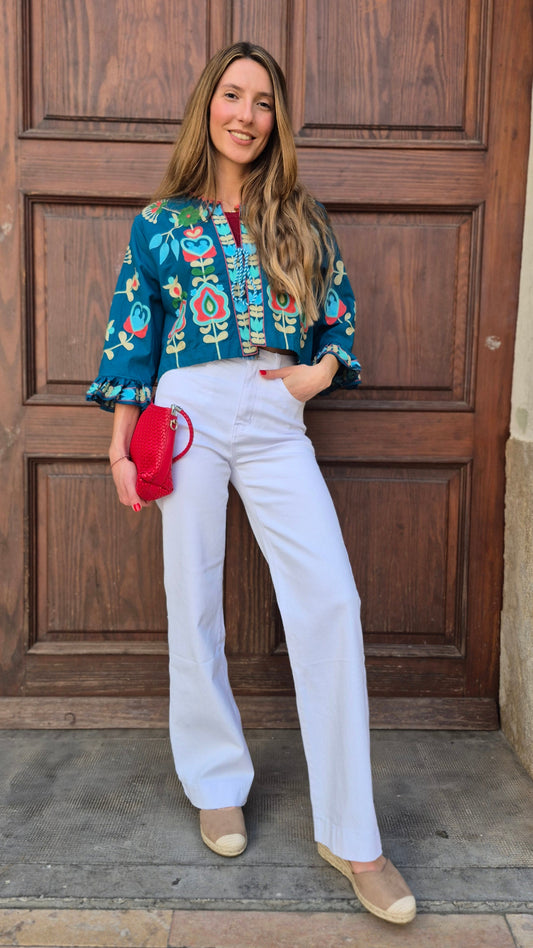 CHAQUETA INDIA KALAMI (AZUL)