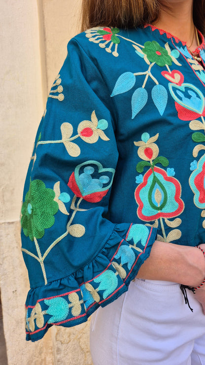 CHAQUETA INDIA KALAMI (AZUL)