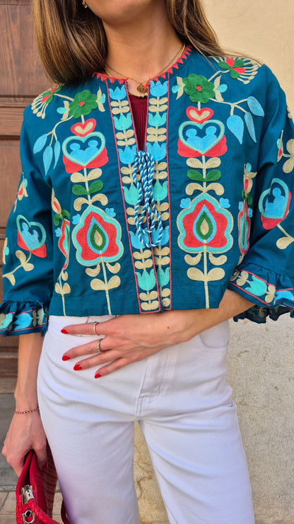 CHAQUETA INDIA KALAMI (AZUL)