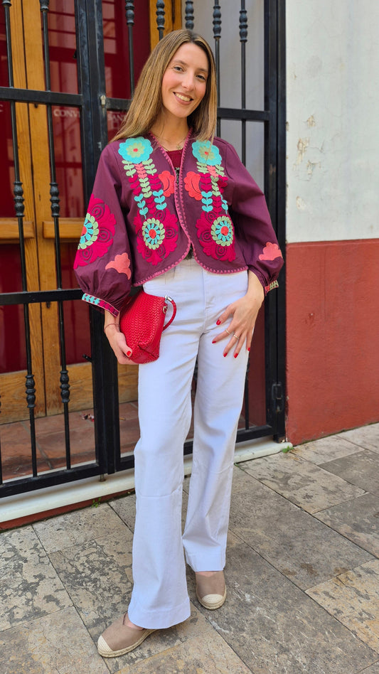 CHAQUETA INDIA KALAMI (GRANATE)