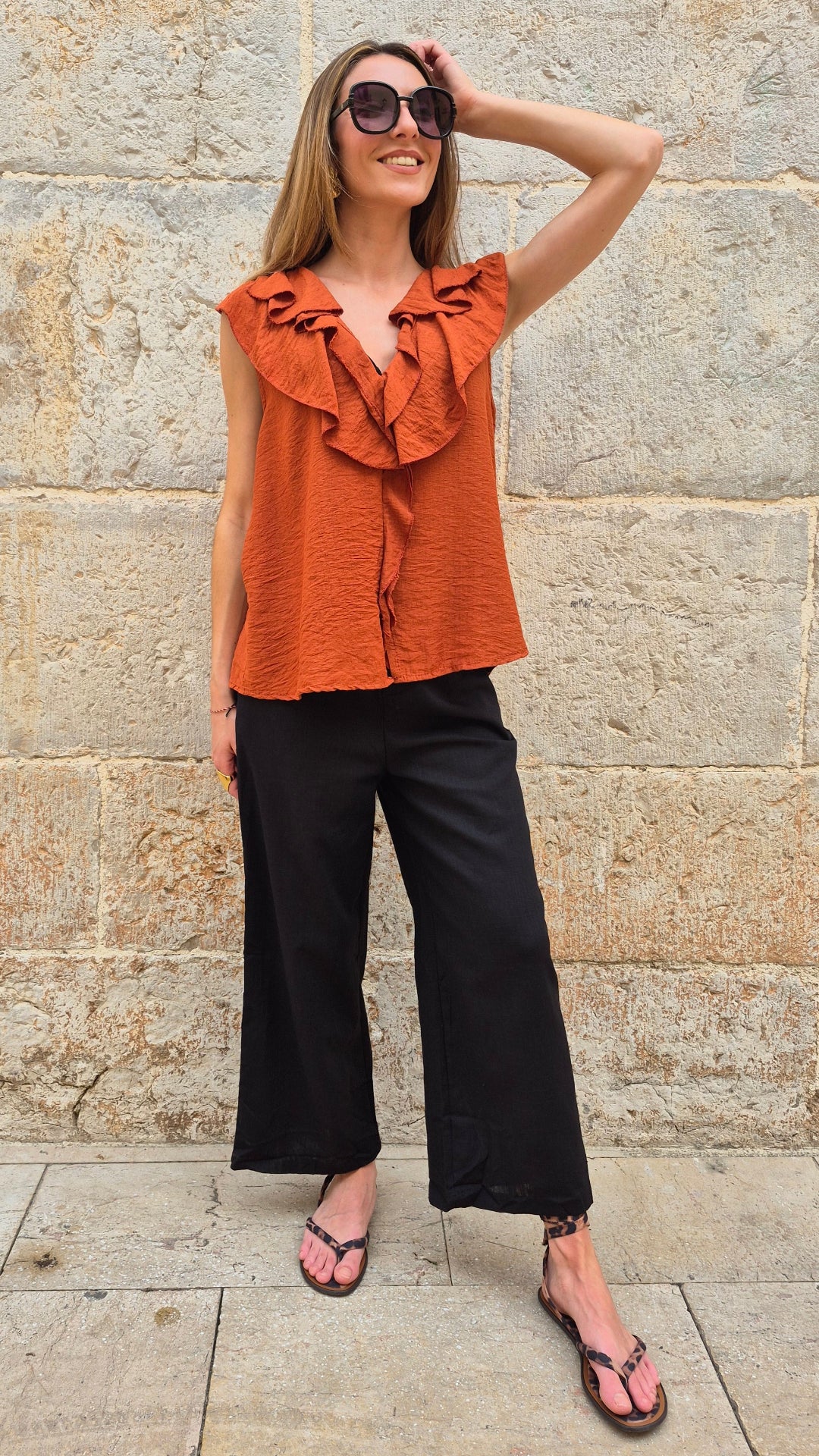 PANTALÓN LINO NEGRO