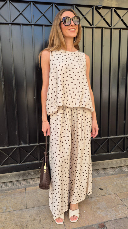 PANTALÓN LUNARES (BEIGE)