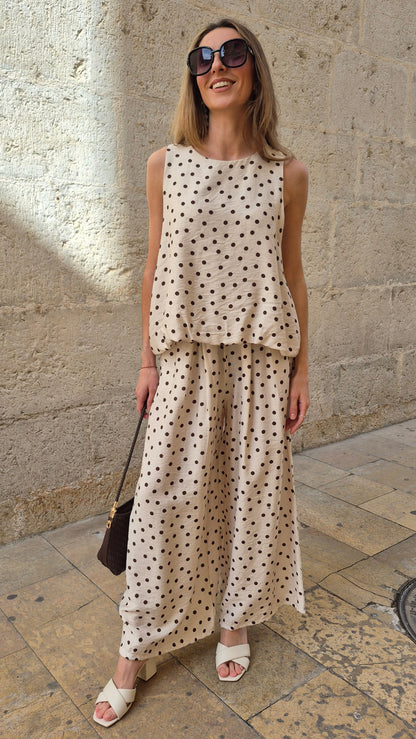 PANTALÓN LUNARES (BEIGE)