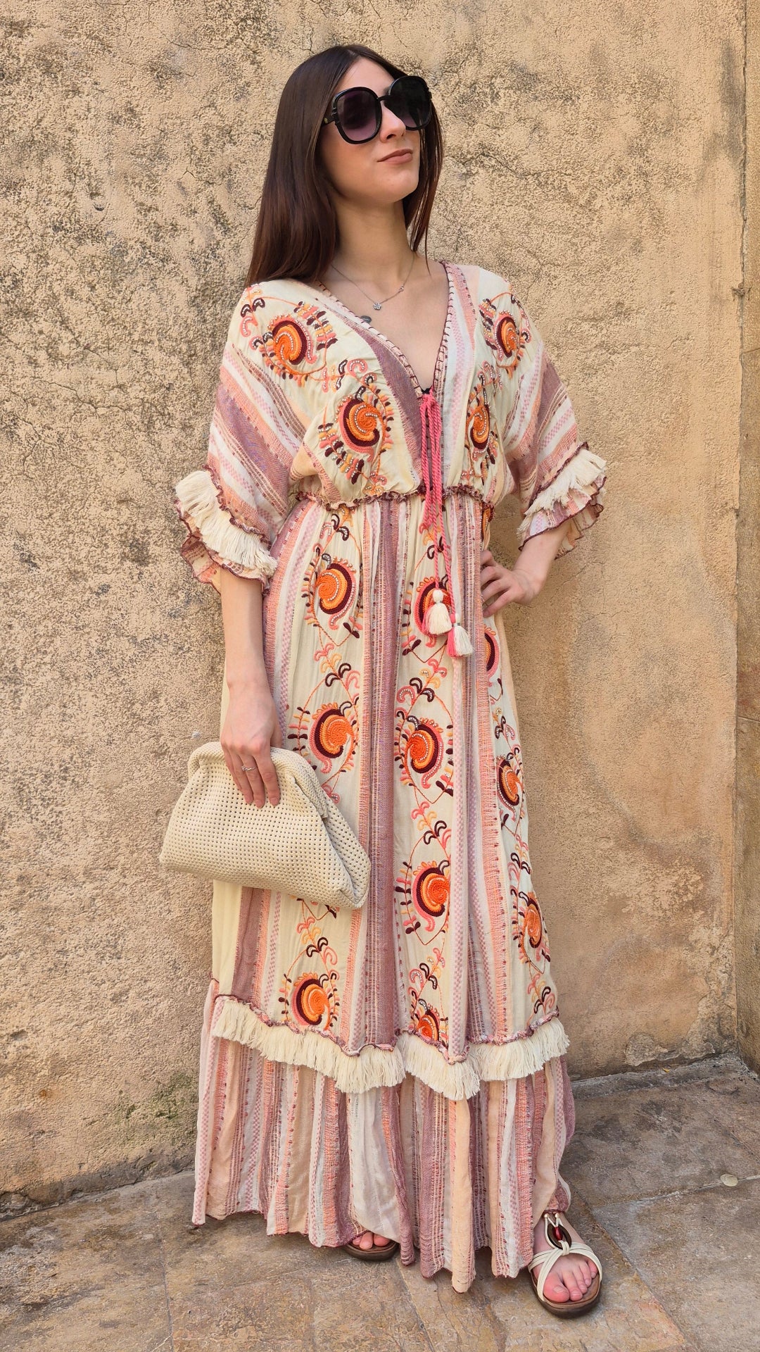 VESTIDO BOHO NÓMADA (CORAL)