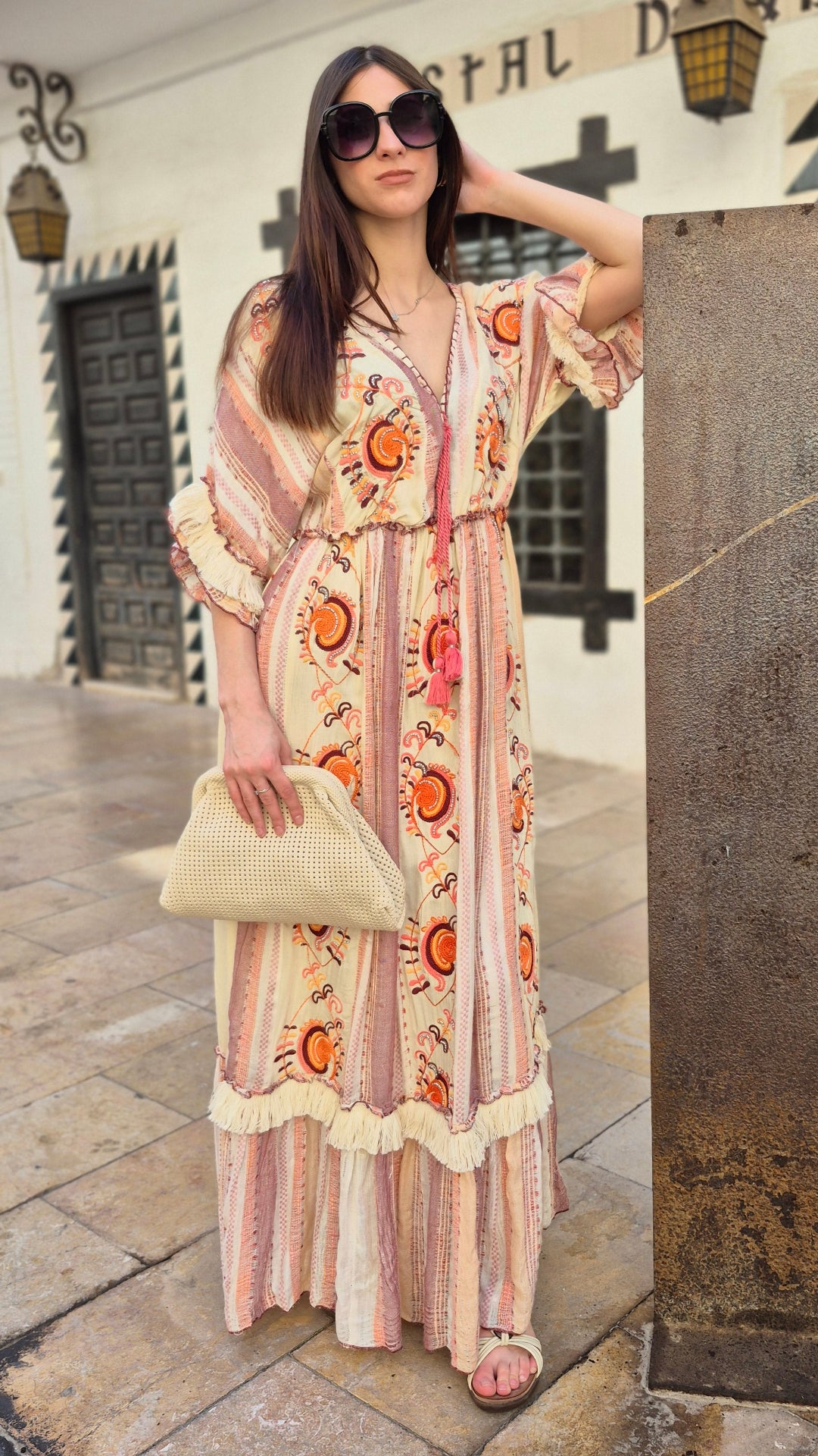 VESTIDO BOHO NÓMADA (CORAL)