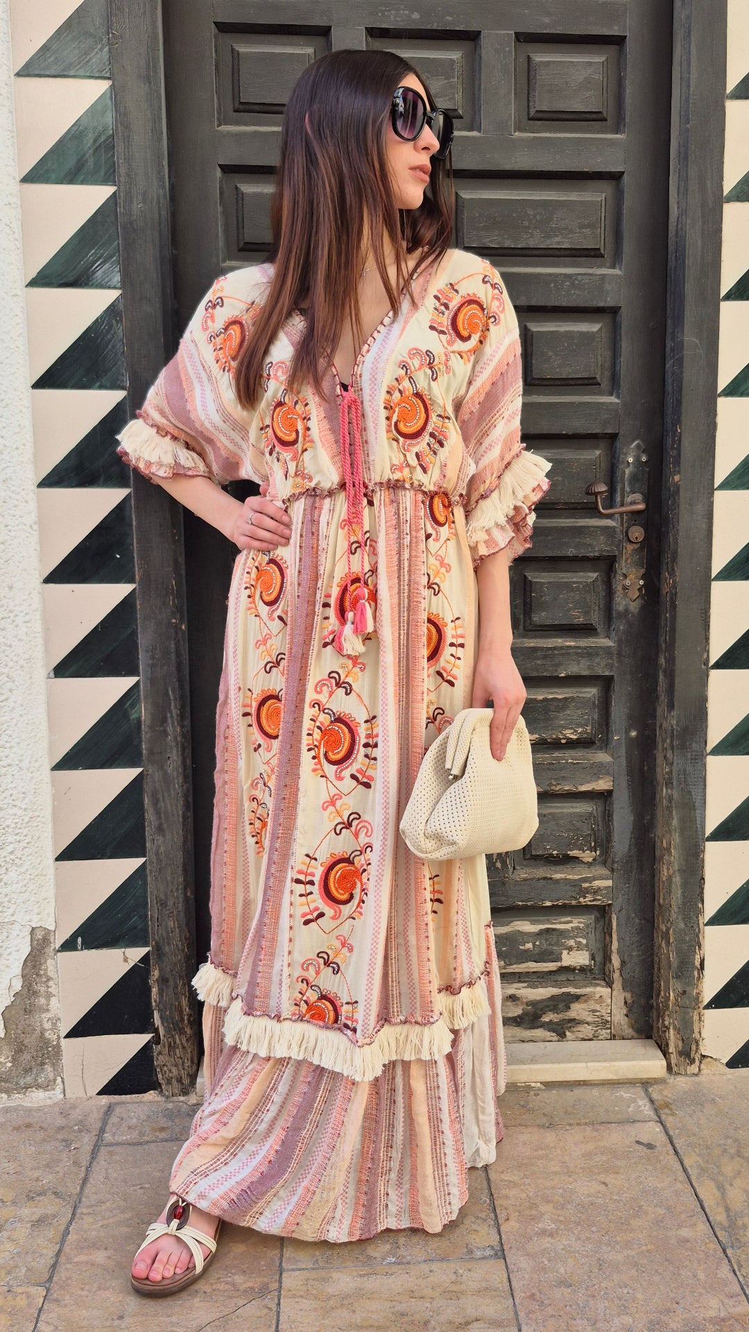 VESTIDO BOHO NÓMADA (CORAL)