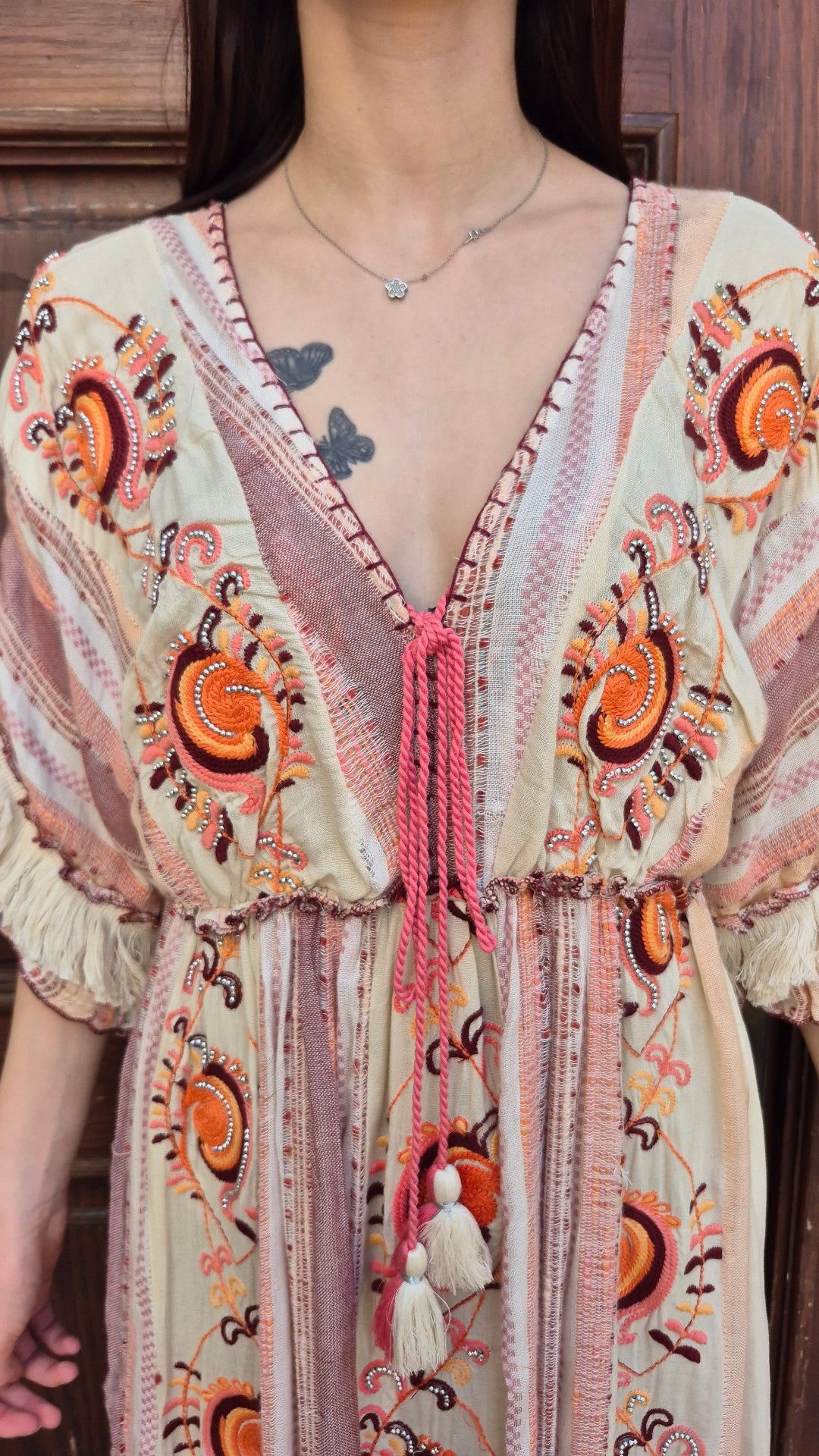 VESTIDO BOHO NÓMADA (CORAL)