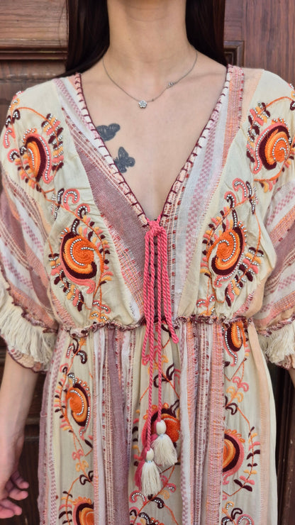 VESTIDO BOHO NÓMADA (CORAL)