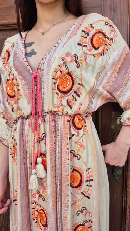 VESTIDO BOHO NÓMADA (CORAL)