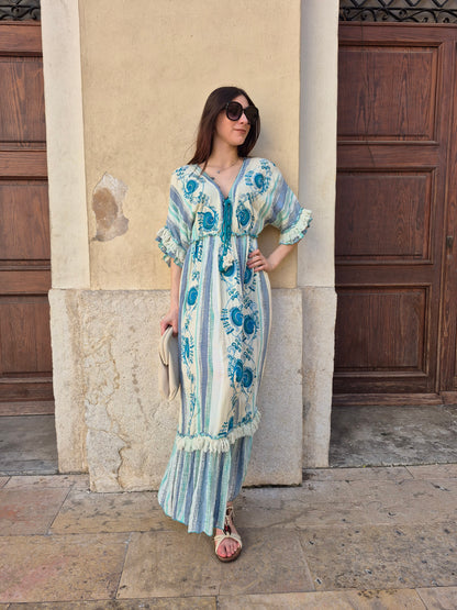 VESTIDO BOHO NÓMADA (AZUL)
