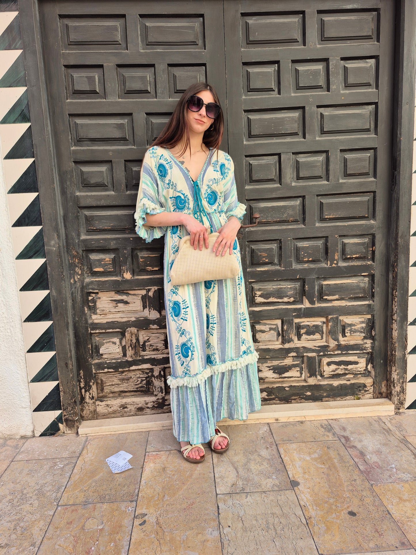 VESTIDO BOHO NÓMADA (AZUL)