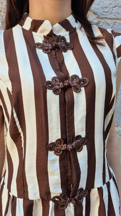 CHALECO RAYAS CHOCO