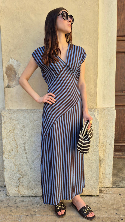 VESTIDO  RAYAS RANIA (AZUL)
